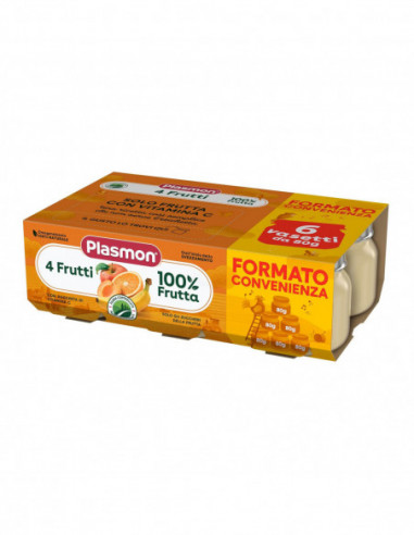 Plasmon Omogeneizzato 4 Frutti 6x80 G