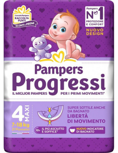 Pampers Progressi Maxi 21 Pezzi