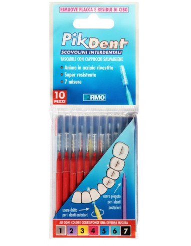 Pikdent Stuzzicolino 4 Rosso 10 Pezzi