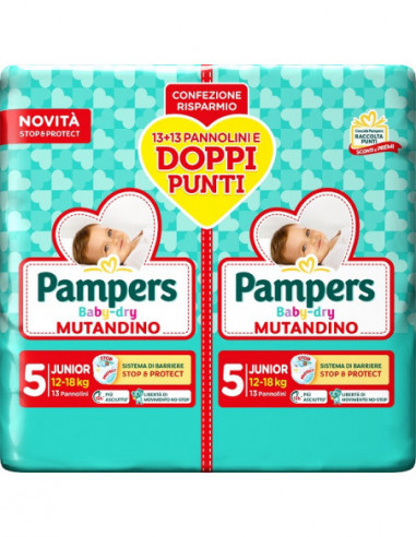 Pampers Baby Dry Pannolino Mutandina...