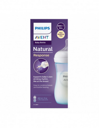 Avent Biberon Natural 3,0 Blu 260 Ml