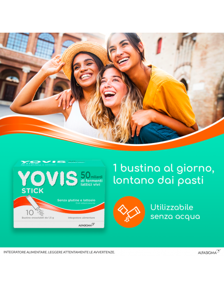 Rimedio Disturbi Intestinali Yovis Stick 10 Bustine Da 1,5 G