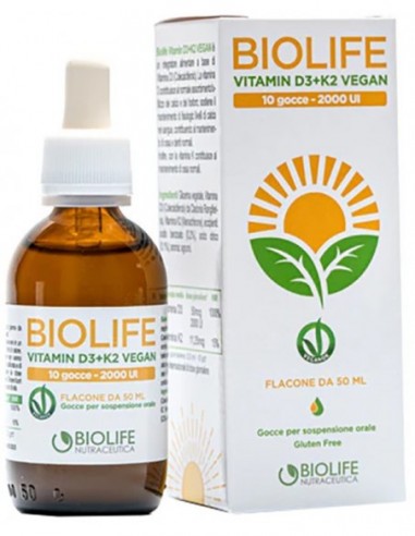 Biolife Vitamin D3+k2 Vegan Gocce 50 Ml