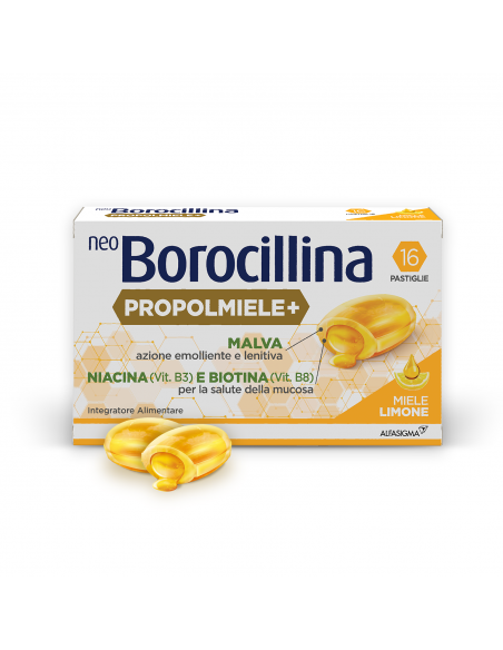 Neoborocillina Propolmiele+ Miele/limone 16 Pastiglie