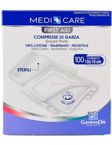 Garza Medicare Cotone 10x10 Cm 100 Pezzi