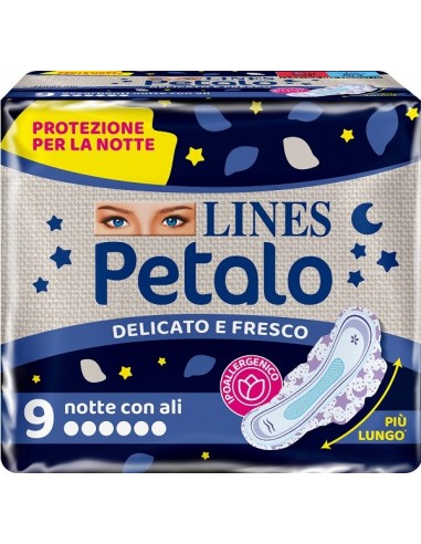 Lines Petalo Blu Assorbente Notte 9...