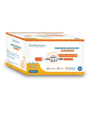 Siringa per insulina 0,5 ml 30 pezzi...