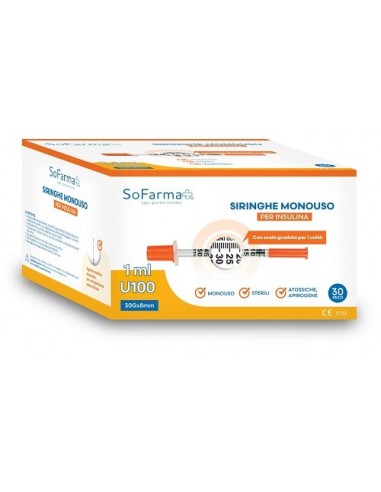 Siringa per insulina 1 ml 30 pezzi...