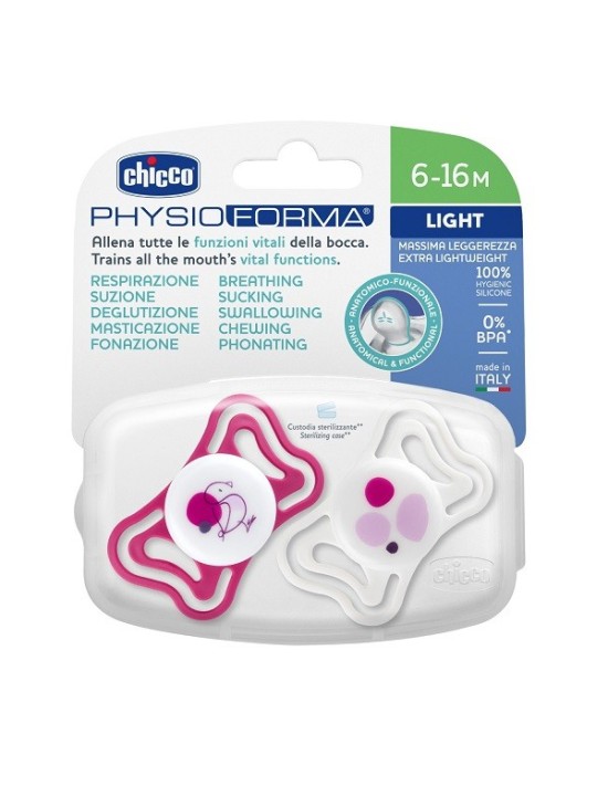 Chicco succhietto light rosa silicone...