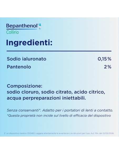 Bepanthenol Collirio Gocce Oculari, occhi secchi, 10ml