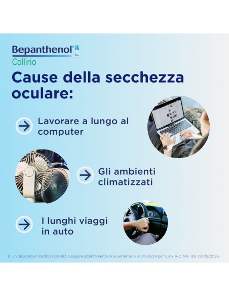 Bepanthenol Collirio Gocce Oculari, occhi secchi, 10ml