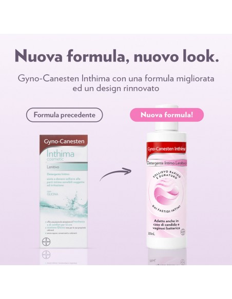 Gyno-Canesten Inthima Lenitivo, Detergente Intimo, Candida e Vaginosi, 200 ml