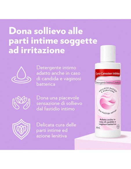Gyno-Canesten Inthima Lenitivo, Detergente Intimo, Candida e Vaginosi, 200 ml