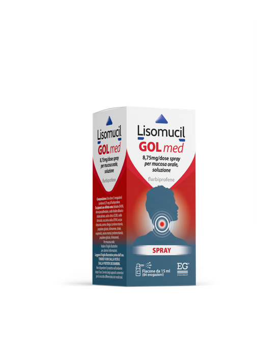 Lisomucilgolmed orale spray 15 ml