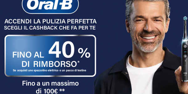 Cashback Oral B Smileback : Fino al 40% di sconto 