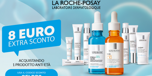 La Roche-Posay: Extra Sconto 8€ sui prodotti Antietà
