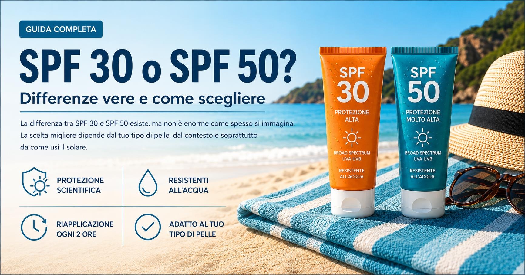 SPF 30 o SPF 50? Differenze vere e come scegliere